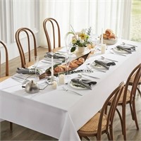 White Fabric Rectangle Table Cloth