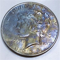 1935 Peace Silver Dollar High Grade Toned