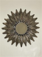 Hammered Metal Sunburst Mirror