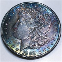 1898-S Morgan Silver Dollar AU/BU Rainbow Toning