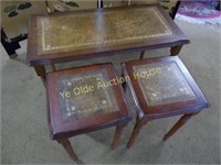Mahogany And Leather Nesting Tables (3)