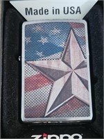 Sealed American Flag Star Zippo Lighter