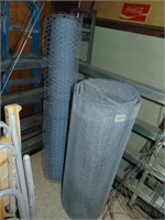 (2) Rolls of Fencing Wire & Tomato Cages
