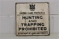 Crown Game Reserve Metal Sign 12x12