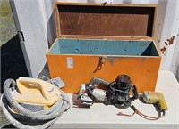 Power tools and paint sprayer with wood storage