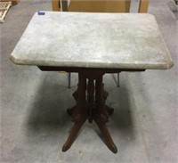 Wood table w/ marble top - not attached
