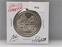 1oz .999 Silver Swiss of America Round
