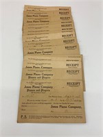 Jones Piano Company Receipts
