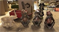 Misc lot with  wagon, elephant, and figurines