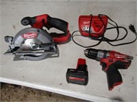 milwaukee drill,saw,battery & charger