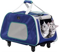 Dog Carrier on Wheels  Up to 33 LBS  Navy Blue