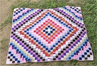 Hand-done Poly Farmhouse Patchwork Quilt