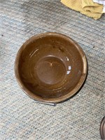 VTG brown glaze mixing bowl USA