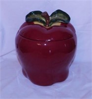 Ceramic apple cookie jar, 10" tall,