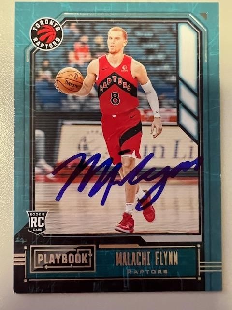 Raptors Malachi Flynn Signed Card with COA