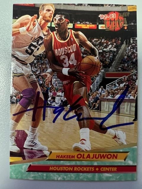 Rockets Hakeem Olajuwon Signed Card with COA