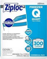 Ziploc Freezer Bags, Quart, 300 Count
