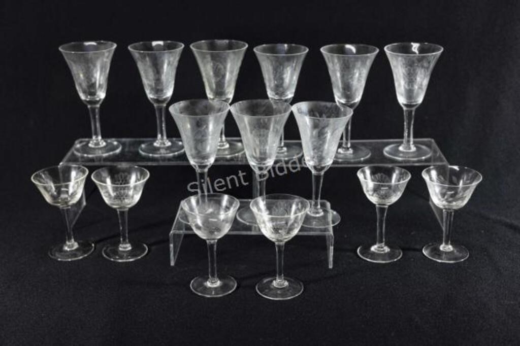 Hughes Cornflower Stemware Wine & Sherry Glasses
