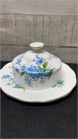 Royal Albert Forget Me Not Covered Butter Dish 6.2