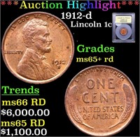 ***Auction Highlight*** 1912-d Lincoln Cent 1c Gra