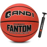 AND1 Fantom Rubber Basketball & Pump- Official Siz