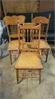 (3) cane bottom chairs