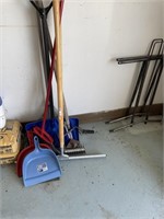 TWO RAKES SQUEEGEE SHOVEL AND MORE