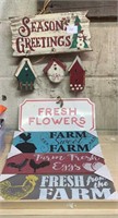 Wood signs farm fresh fresh flowers & season