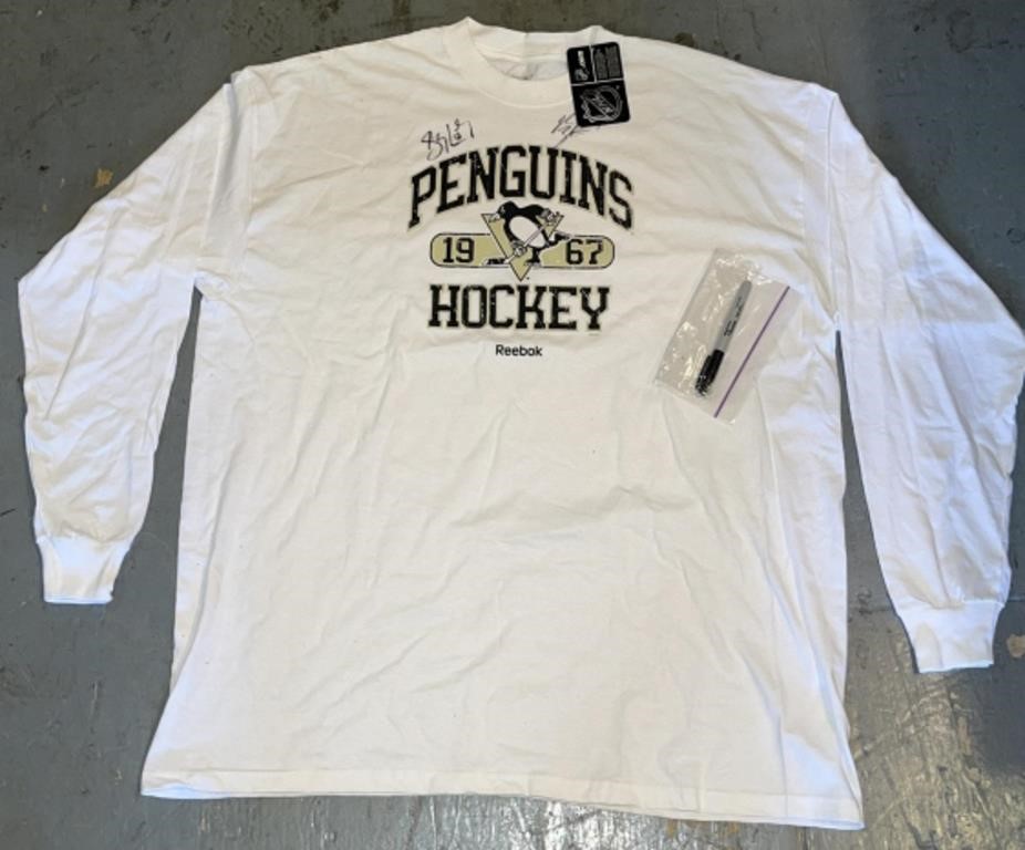 Reebox penguins hockey signed w-marker XXXL