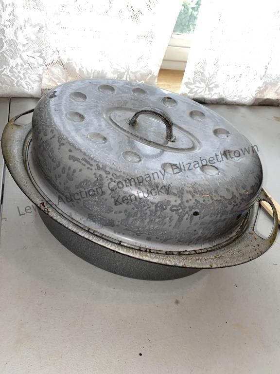 Oval Grey Granite Ware Enamel Ware  roaster