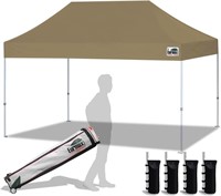 10'x15' Pop Up Canopy Tent with Roller Bag  Khaki