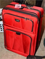 Delsey large suitcase - red - used, but good cond.