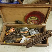 Wooden Box w/ Antique Tools - Hand Planer