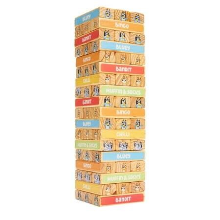 BLUEY Tumbling Tower 54 Colorful Wooden Blocks