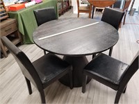 Round Dining Table With Four Chairs, Black