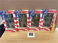 LOT OF 4 - 12" US SERVICEMEN MEMORIAL ACTION FIGS.