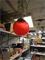 Vintage Ruby Red Swag Lamp 8"