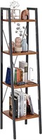 Industrial Ladder Shelf, 4-Tier Narrow Bookshelf