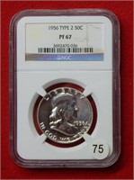 1956 Franklin Silver Half Dollar T2 NGC PF67