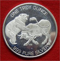 Bull & Bear  1 Ounce Silver Round