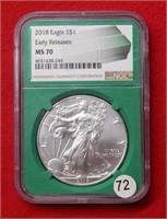 2018 American Eagle NGC MS70 1 Ounce Silver