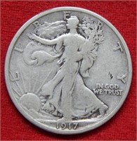 1917 D REV Walking Liberty Silver Half Dollar
