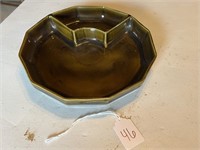 USA Pottery Green Chip Dip Bowl 190H