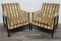 Pair of mid century upholstered arm chairs