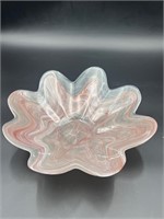 Handcrafted Art Glass Bowl Hand Blown Centerpiece