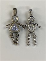 (2) 925 Sterling Silver Boy and Girl Birthstone