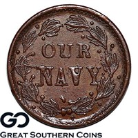 (1861-1865) Civil War Token, Our Navy ** Nice!