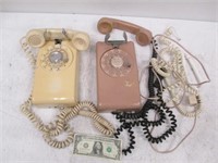 2 Vintage Rotarly Wall Telephones - Untested