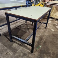 Steel Framed work table 29"w × 58"l × 35"h