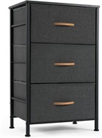 ROMOON Nightstand Chest with 3 Fabric Drawers, Be